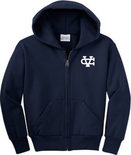 Youth Full-Zip Hooded Sweatshirt, Navy